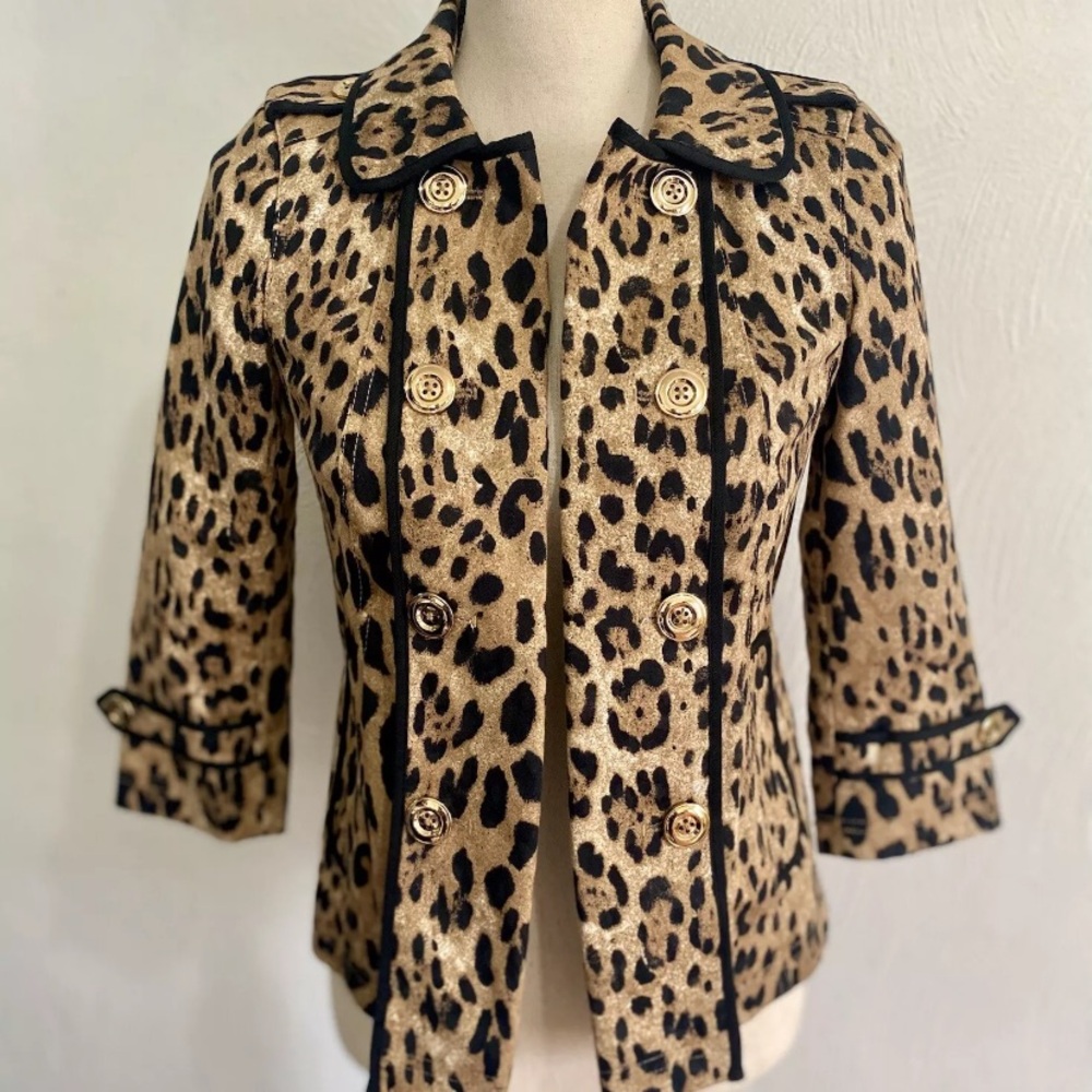 White House Black Market Leopard Print Blazer